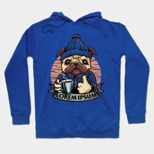 Funny dog with glass coffee Hoodie